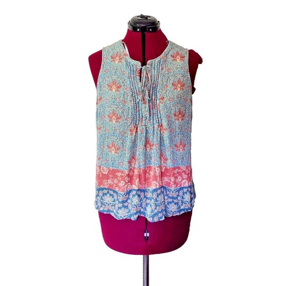 Daniel Rainn Top Multicolor Women Size Medium Tie Neck Keyhole Neck and … - Picture 1 of 7